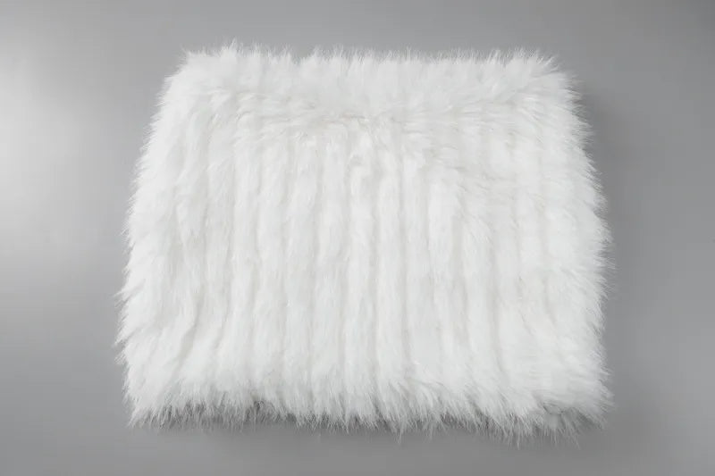 White fluffy skirt on a gray background