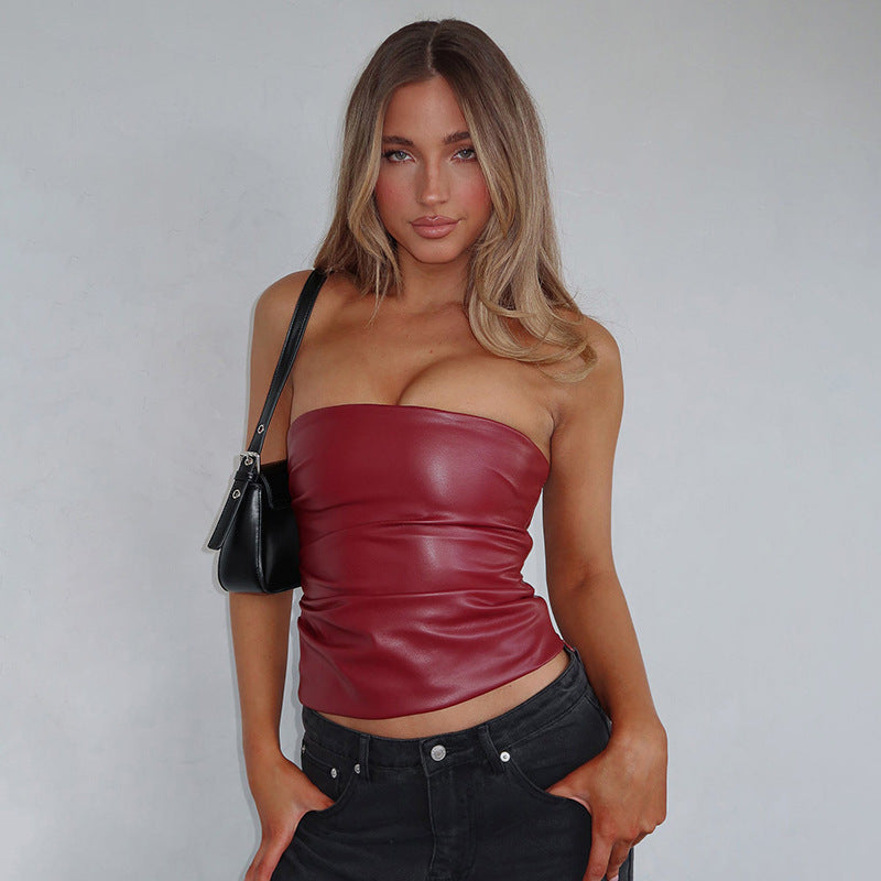 After Dark Faux Leather Tank