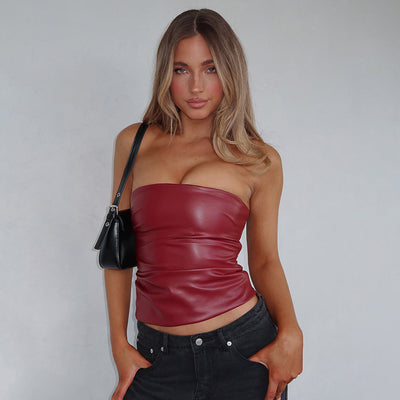 After Dark Faux Leather Tank