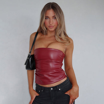 After Dark Faux Leather Tank