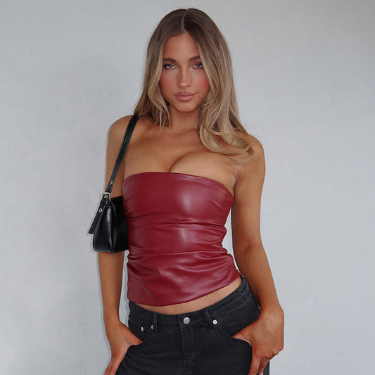 After Dark Faux Leather Tank